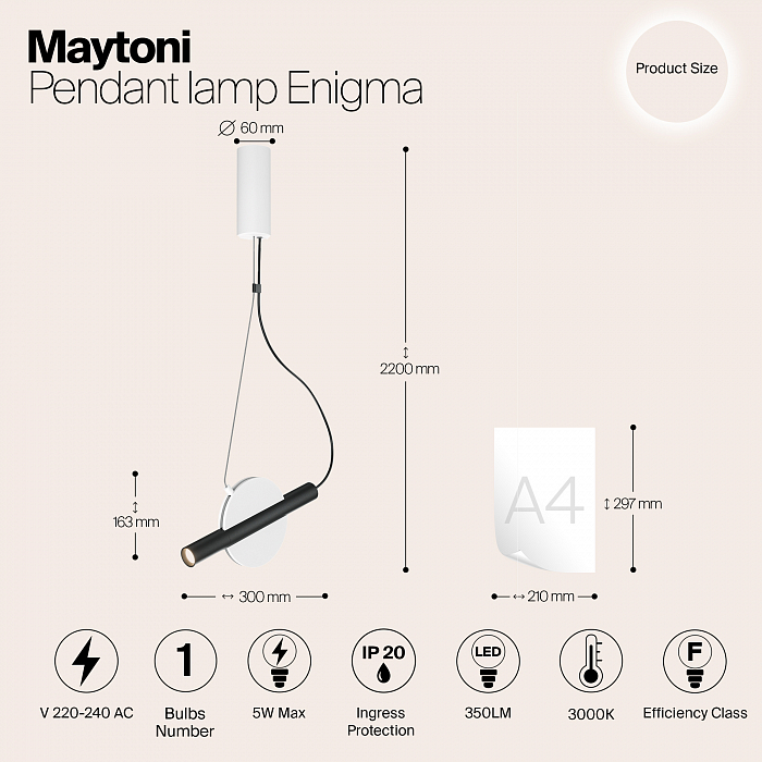 Светильник Maytoni MOD150PL-L5W3K